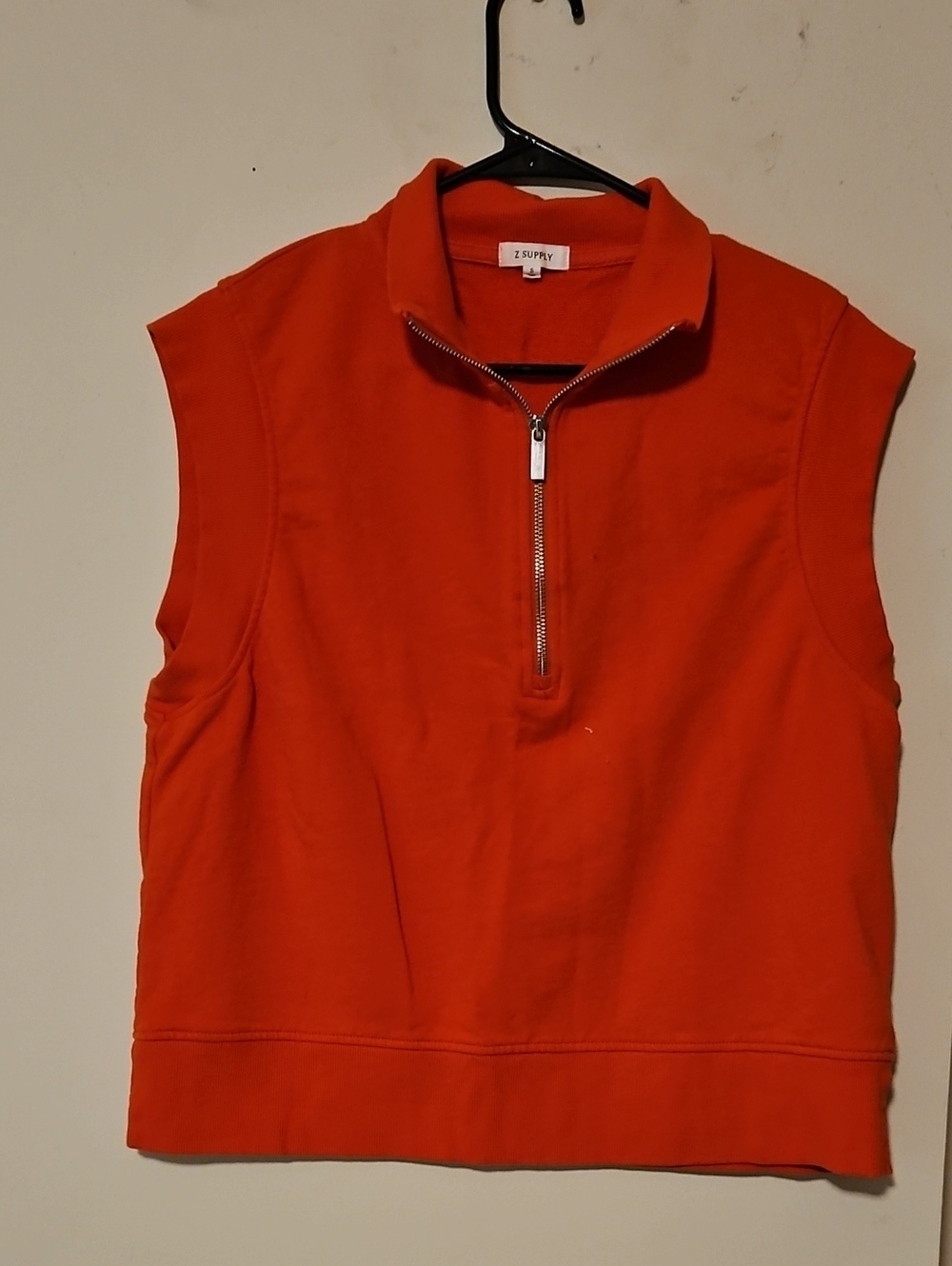 Z Supply Sleeveless Zip Mock Neck Tank in Orange